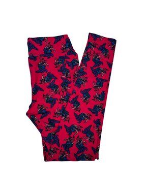 LuLaRoe Beta Fish Pink Blue Purple Aquarium Fighting HTF Leggings One Size OS